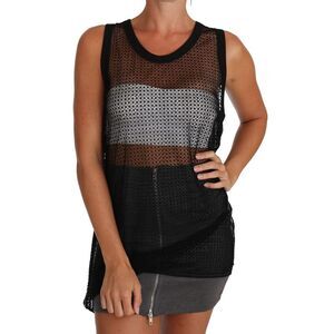 Dolce & Gabbana Geometric Mesh Sleeveless Top Women Black Tops & T-Shirts